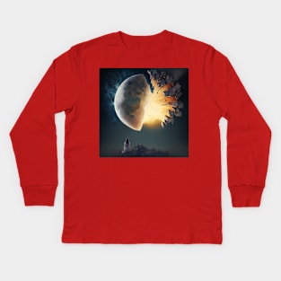 What would happen if the Moon exploded? Kids Long Sleeve T-Shirt